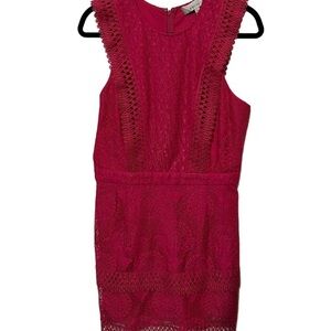 Adeline Rea Bright Pink Short Sleeve Dress Size Large